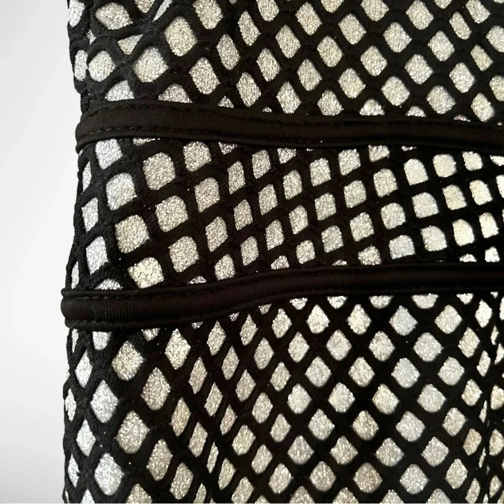 AKIRA Silver And Black‎ Honeycomb Bodycon Dress Size Small | EUC - Picture 4 of 7